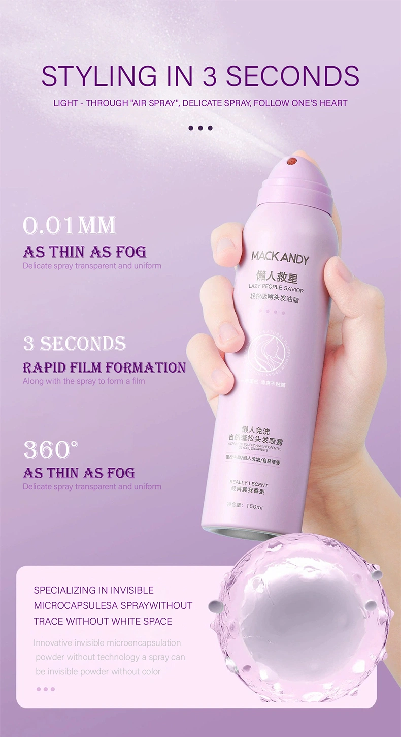 Customized Natural Organic Refreshing Aerosol Revitalize Dull Lifeless Hair Dry Shampoo Spray