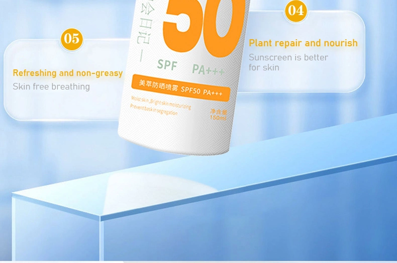 Factory Supply Sunblock Spray Anti-Aging Face Care SPF 50 PA+++ Sunscreen Spray